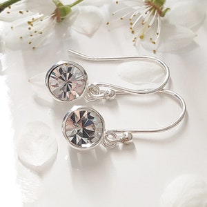 Crystal Drop Earrings, 925 Sterling Silver, Bridesmaid earrings, Wedding Jewelry, Bridal Jewellery