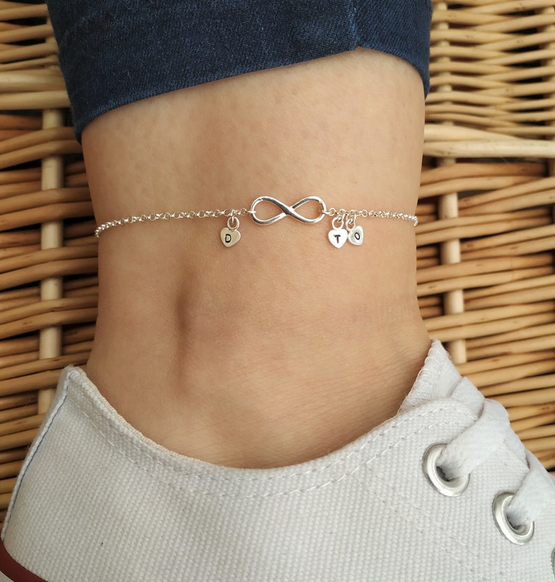 INFINITY Anklet 925 Sterling Silver Personalised Anklet Etsy