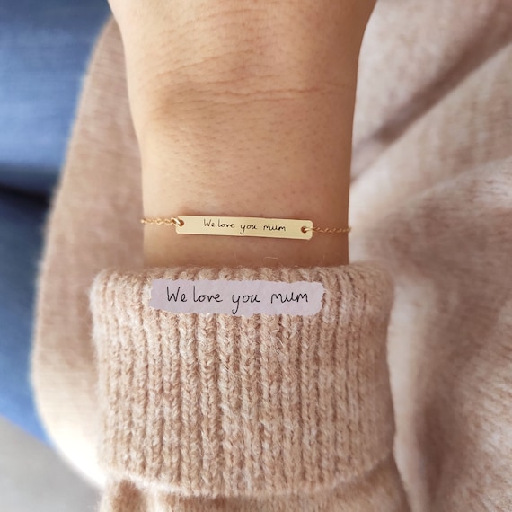 Sterling Silver Handwriting Bracelet - Personalized Memorial Jewelry