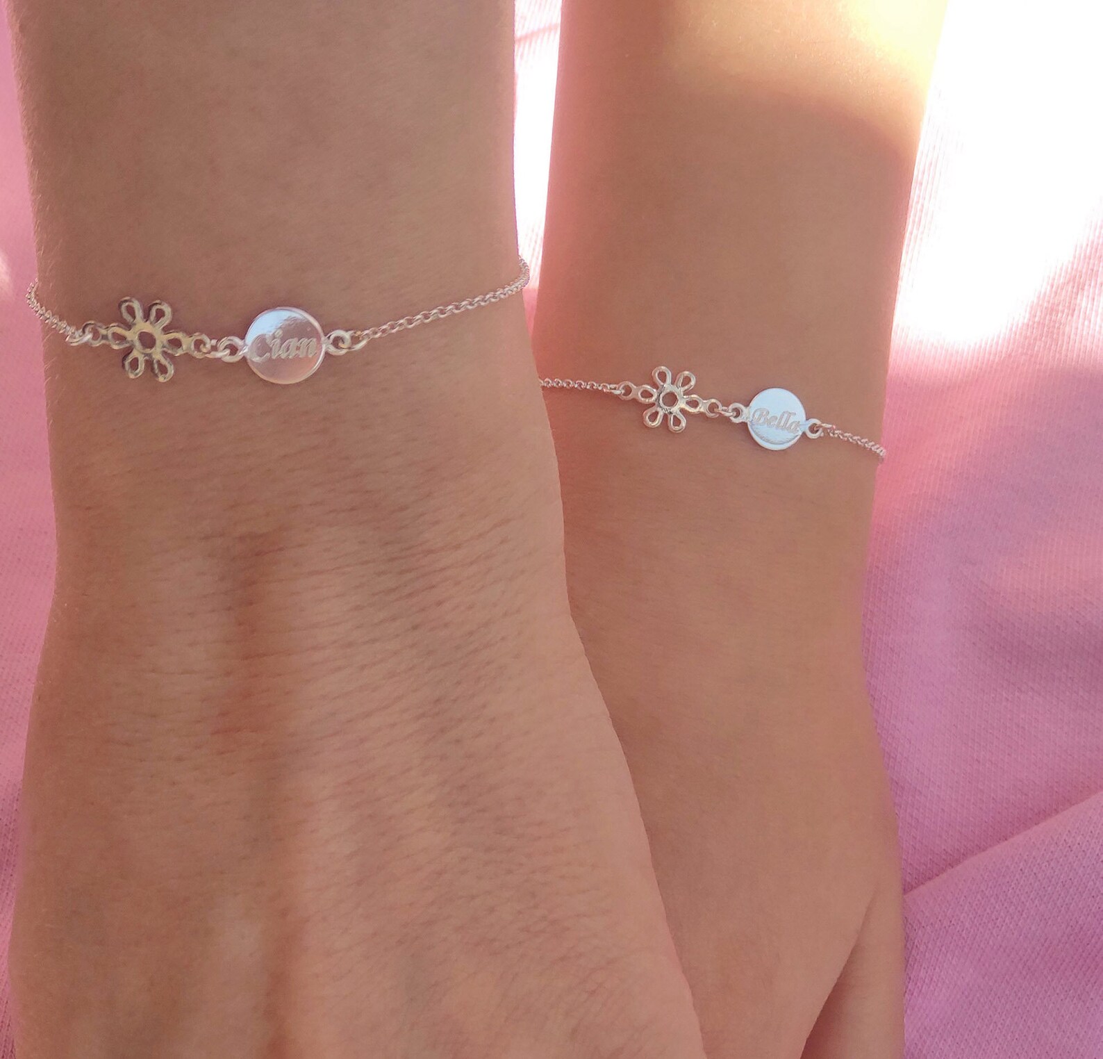 Set of 2 Mother & Daughter Bracelets 925 Sterling Silver Etsy Set of 2 Mother & Daughter Bracelets 925 Sterling Silver Etsy
