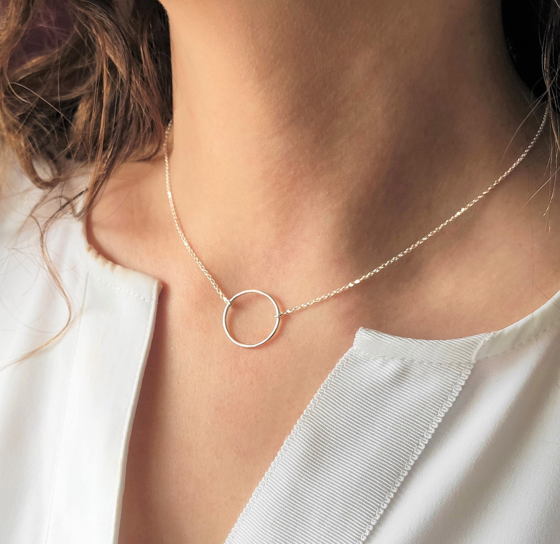 zara-circle-necklace-sterling-silver-14k-gold-14k-rose-etsy