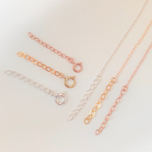 Extender Chain Gold Rose Gold Sterling Silver Extension Etsy