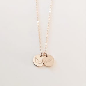 Angel Wings Necklace: Engraved Sterling Silver Memorial Jewelry image 3