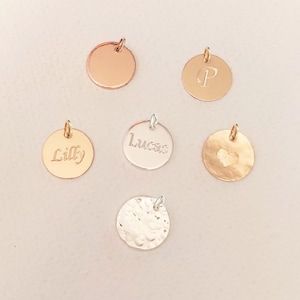 Personalisierter Plättchen Anhänger aus Sterlingsilber: Personalisierte Halskette oder Armband mit Gravur, 14K Gold Fill