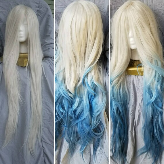 Mermaid Wig Dyed To Order Silver To Blue Other Colors Etsy