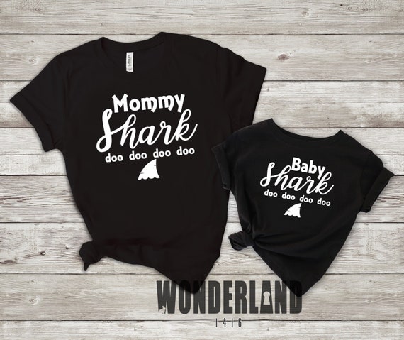 Mommy Shark Baby Shark Shark Song mommy & me Shirt set | Etsy