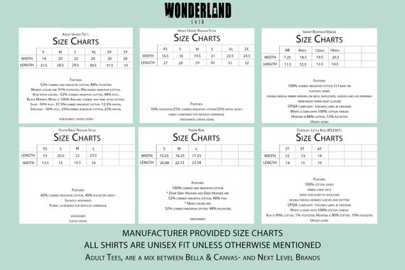 Wish Official Size Chart