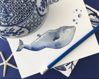 Card - Bubbles - Stephanie Susan Illustration HUBERT - Baleine