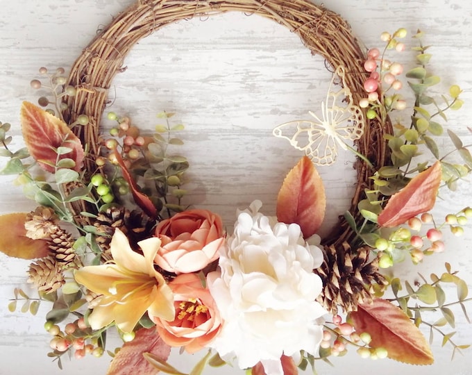 Handmade Wreath, Spring Wreath, Summer Wreath, Wall Art, Wall Decor, Handmade Home Furniture, Spring Decor, Summer Decor