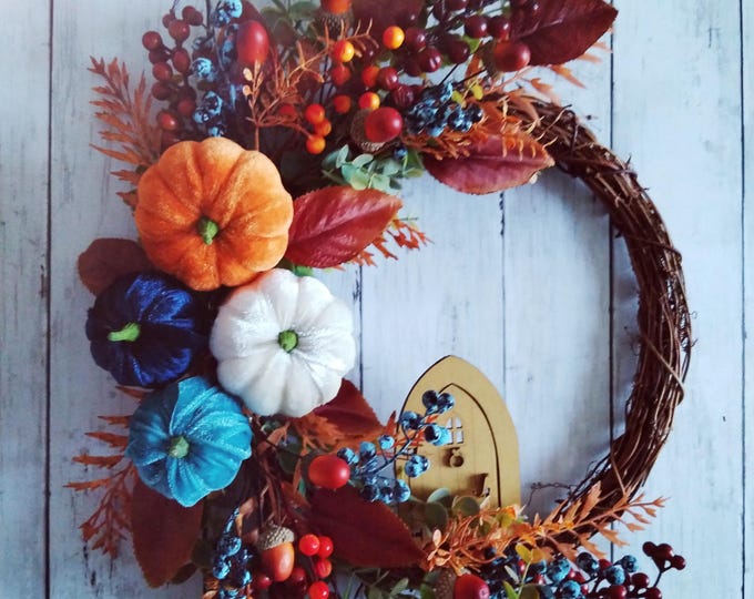 Handmade Home Decor - Autumn Wreath, Fall Wreath, Front Door Wreath, Wall Art