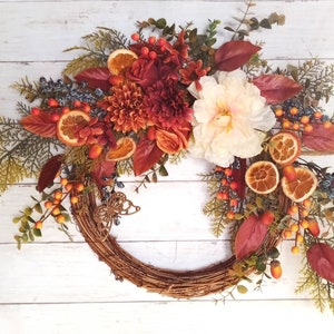 Handmade Home Decor - Autumn Wreath, Fall Wreath, Front Door Wreath, Wall Art Decor7