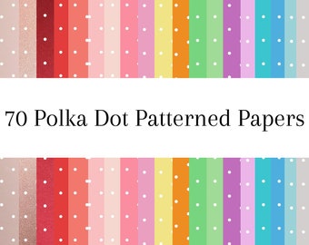 Polka Dot Patterned Digital Papers, Scrapbook Papers, Wrapping Paper