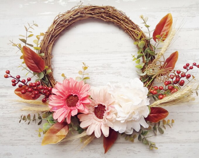 Autumn Wreath, Festive Wreath, Front Door Wreath, Christmas Decor, Handmade Home Decor