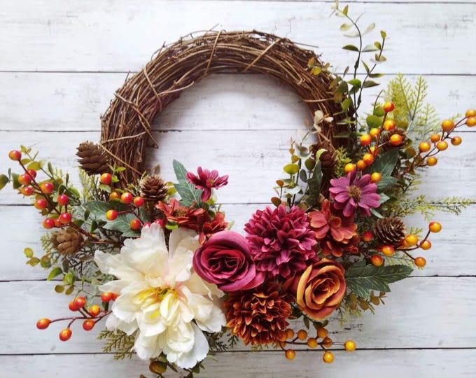 Handmade Wreath, Summer Wreath, Wall Art, Wall Decor, Handmade Home Furniture, Summer Decor