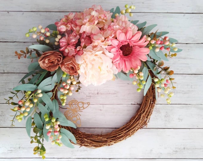 Handmade Wreath, Summer Wreath, Wall Art, Wall Decor, Handmade Home Furniture, Summer Decor