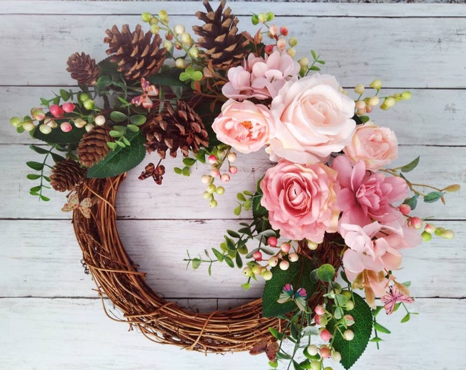 Handmade Wreath, Spring Wreath, Wall Art, Wall Decor, Handmade Home Furniture, Spring Decor, Summer Decor