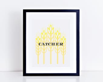Decoración de la cocina, decoración de la pared de la cocina, decoración del grano, arte de la pared del grano, arte del dormitorio, arte minimalista, Catcher en el arte del centeno, el cather en el centeno