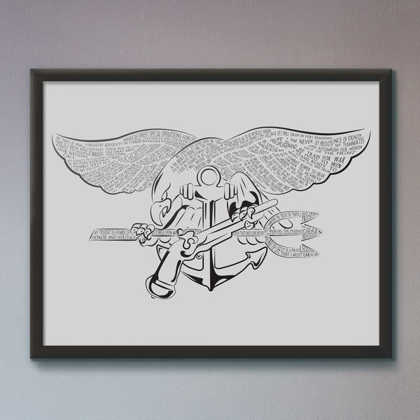 Navy SEAL, Navy SEAL Trident, Navy SEAL Gift, Navy Seal Poster, Navy Seal Creed, Navy, Navy Mom, Navy Chief, Navy Girlfriend, Seal Team