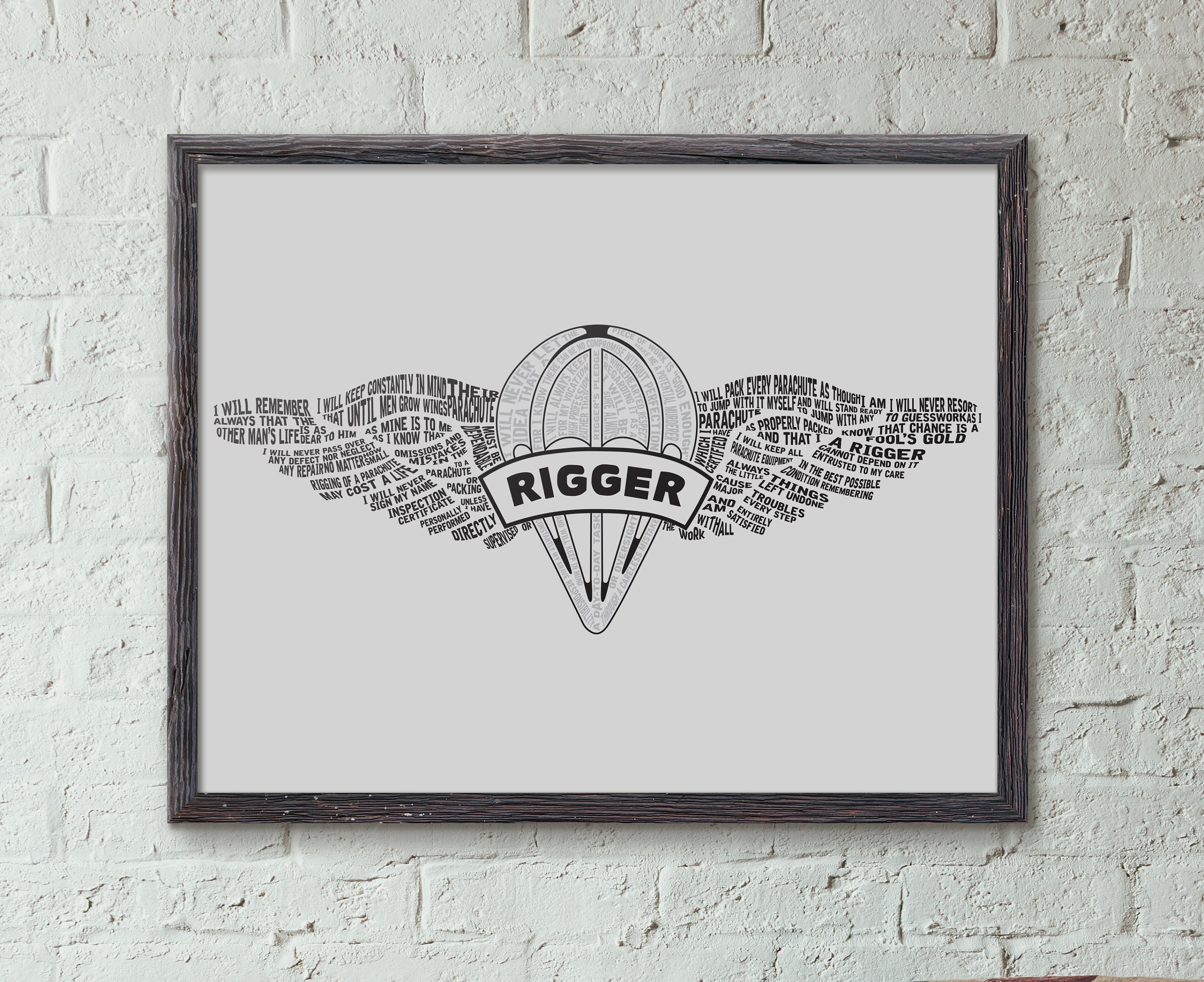 Army Rigger, Rigger, Parachute Rigger, Rigger's Pledge, Army Wife, Army Gifts, Army Mom, Army, Army Rigger gift, Army Rigger's Pledge