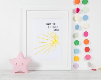 Nursery Decor, Nursery Wall Art, Nursery Prints, Twinkle Twinkle Little Star Baby Shower, Nursery Rhyme Print, Twinkle, Twinkle Little Star