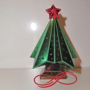 3d SVG - Christmas Tree Lantern - Christmas Tree Lantern (svg, solid score lines and pdf version)