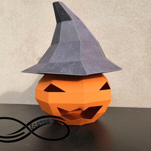 3d SVG Pumpkin hat box - boite citrouille - Halloween (svg, solid score lines)