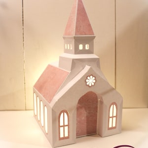 3d SVG - Eglise lumineuse, Luminary Church (svg files, solid score lines, pdf)