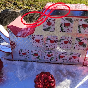 3d SVG - Traineau calendrier de l'Avent - advent calendar sleigh (svg, solid score lines)