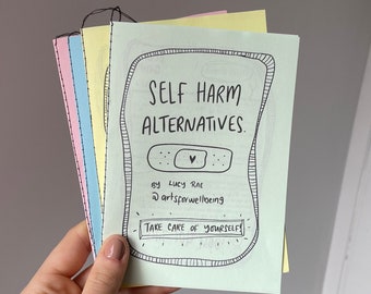 Self Harm Alternatives Zine, Mental health recovery mini book