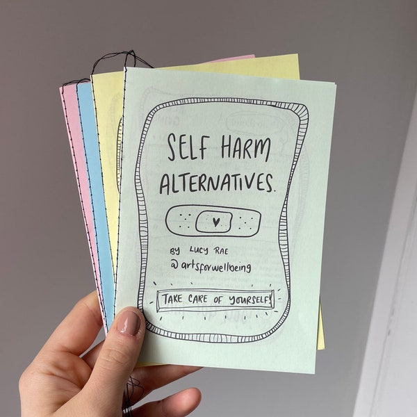 Self Harm Alternatives Zine, Mental health recovery coping strategies mini book