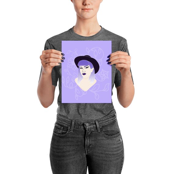Pastel Goth Poster Wide Hate Purple Hair Floral Emo Etsy