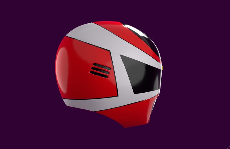 Power Rangers In Space Red Ranger Helmet File STL 3D print file image 3