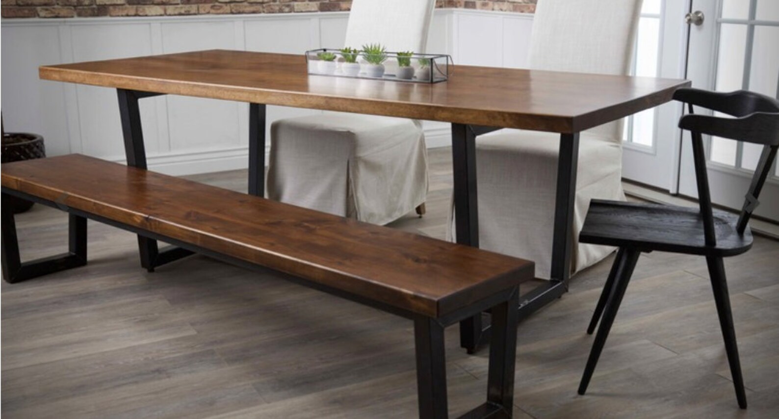 Steel Welded Bench Base Square Tubing Trapezoid Metal Base Etsy