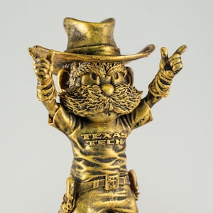 6" tall Collectible Raider Red, Texas Tech University Mascot in golden finish