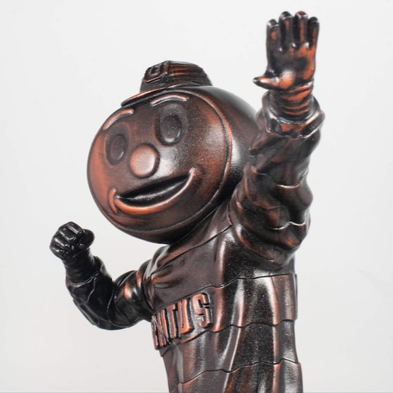 Collectible 6" Bronze Brutus the Buckeye Ohio State Mascot Lightning Pose Figurine