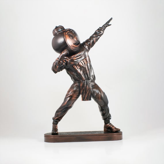 Collectible 6" Bronze Brutus the Buckeye Ohio State Mascot Lightning Pose Figurine