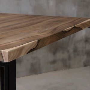 LIVE EDGE Dining Table, walnut table, one slab table, wooden table, industrial table, dining table