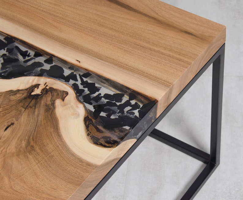 LIVE EDGE Coffee Table epoxy resin table epoxy table walnut Etsy