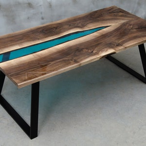 LIVE EDGE Dining Table, epoxy resin table, epoxy walnut table, walnut table, live edge table, river table, resin table