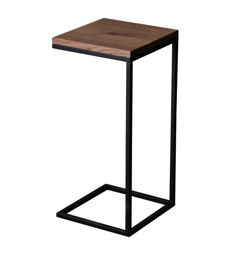 Square side table with black steel leg small coffee table Etsy