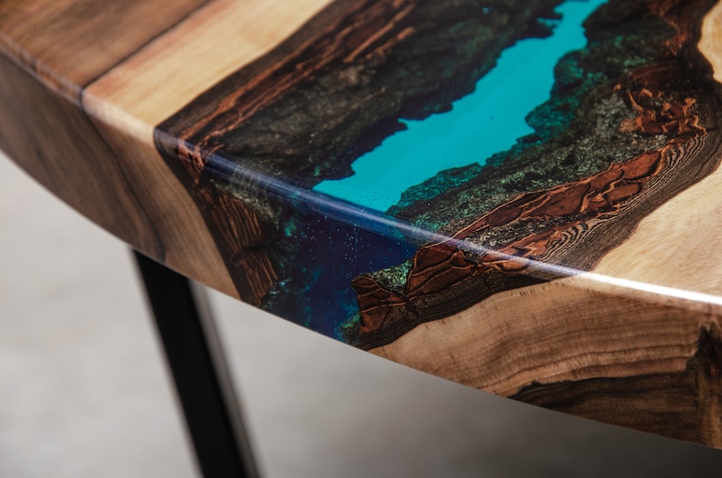 LIVE EDGE Coffee Table Epoxy Resin Table Epoxy Table Walnut Etsy Canada