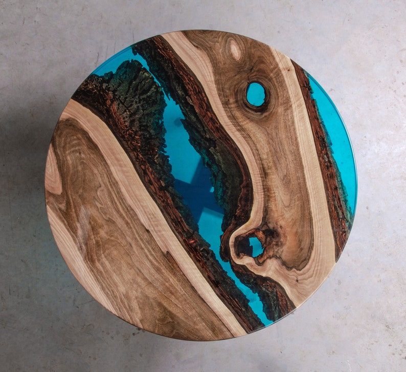 LIVE EDGE Coffee Table Epoxy Resin Table Epoxy Table Walnut Etsy Canada