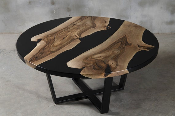 Table Basse Ronde Bois Noyer - lyadesign