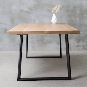 LIVE EDGE Dining Table, oak table, one slab table, wooden table, industrial table, dining table, oak dining table