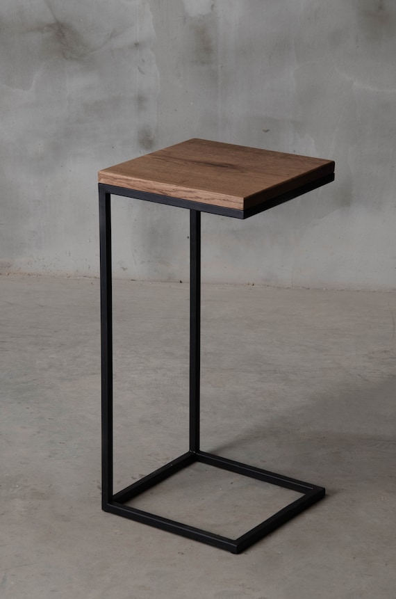 Square Side Table With Black Steel Leg Small Coffee Table Make of