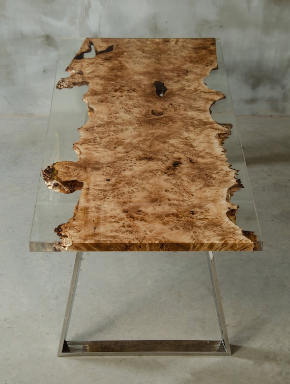 Mappa Burl Epoxy Table, Made to order Epoxy Resin Dining Table | Iron's  Custom Wood