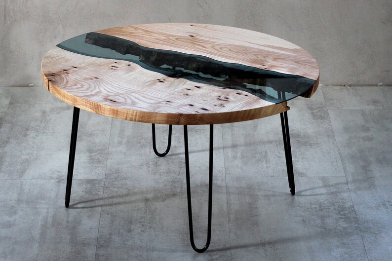 Custom River Table Ash River Coffee Table With Hairpin Legs Etsy UK