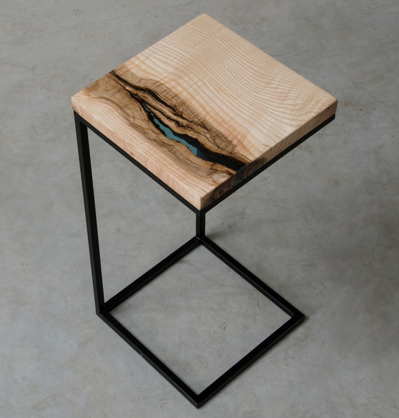Epoxy side table ash end table epoxy resin table epoxy side Etsy