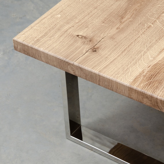 centro de borde vivo de roble pequeña mesa - Etsy España