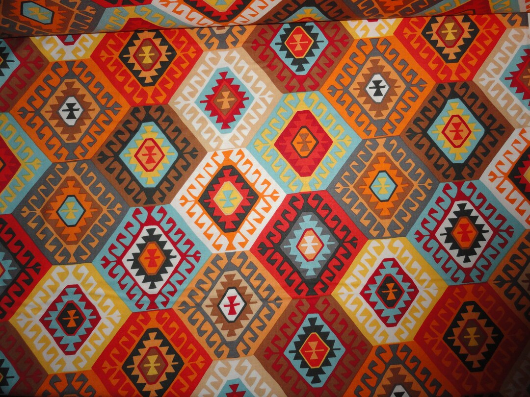 Tribal Print Fabric, Fabric by the Yard, Tribal Print, Cotton Fabric